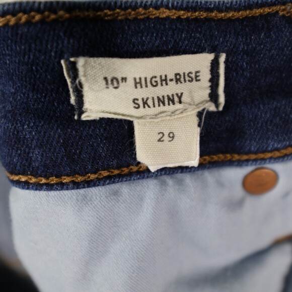 Madewell Women's Size 29 10" High Rise Skinny Jeans Dark Wash Stretch - Picture 6 of 8